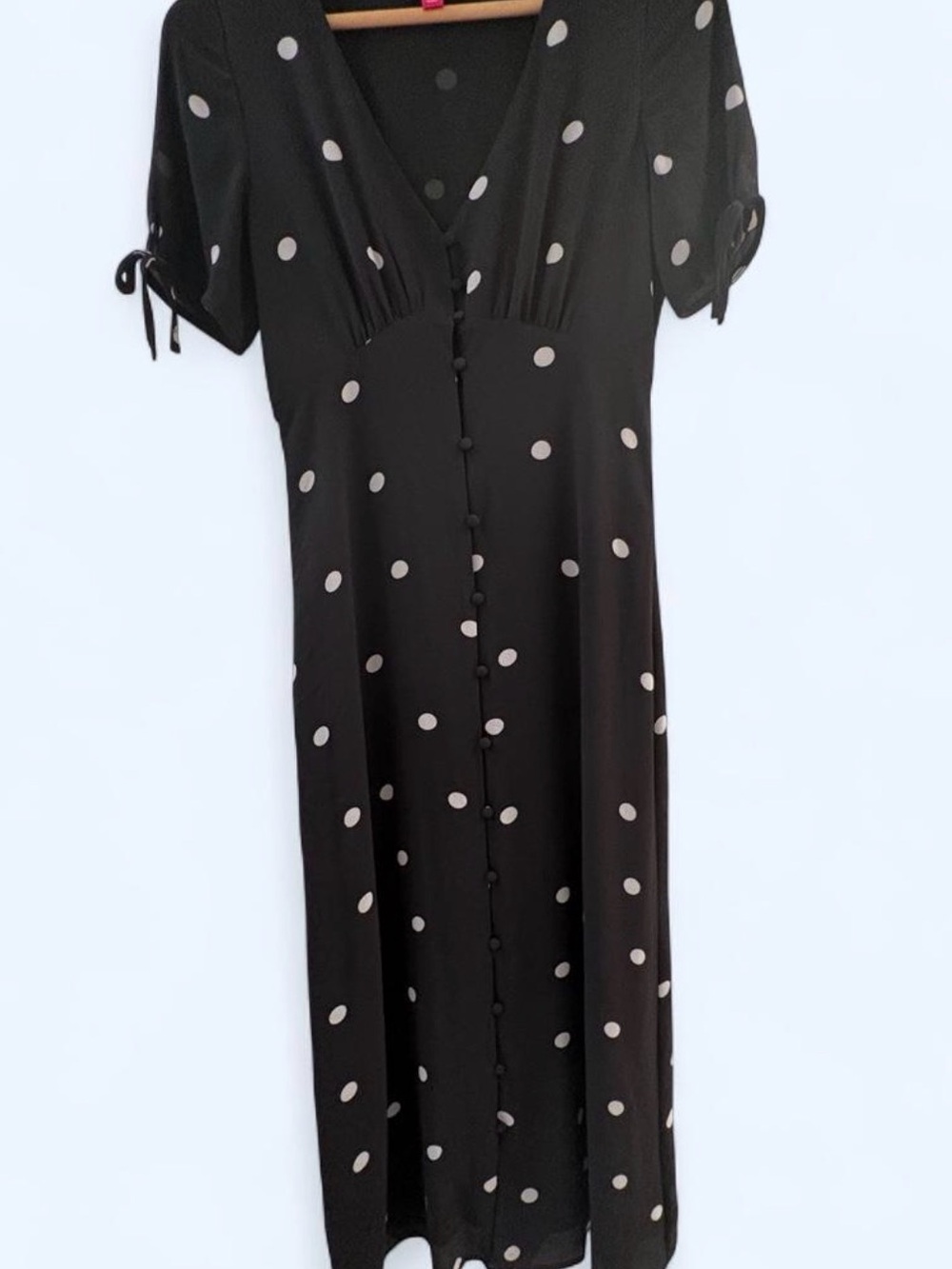 Vince Camuto Black Midi Dress with White Polka Dots